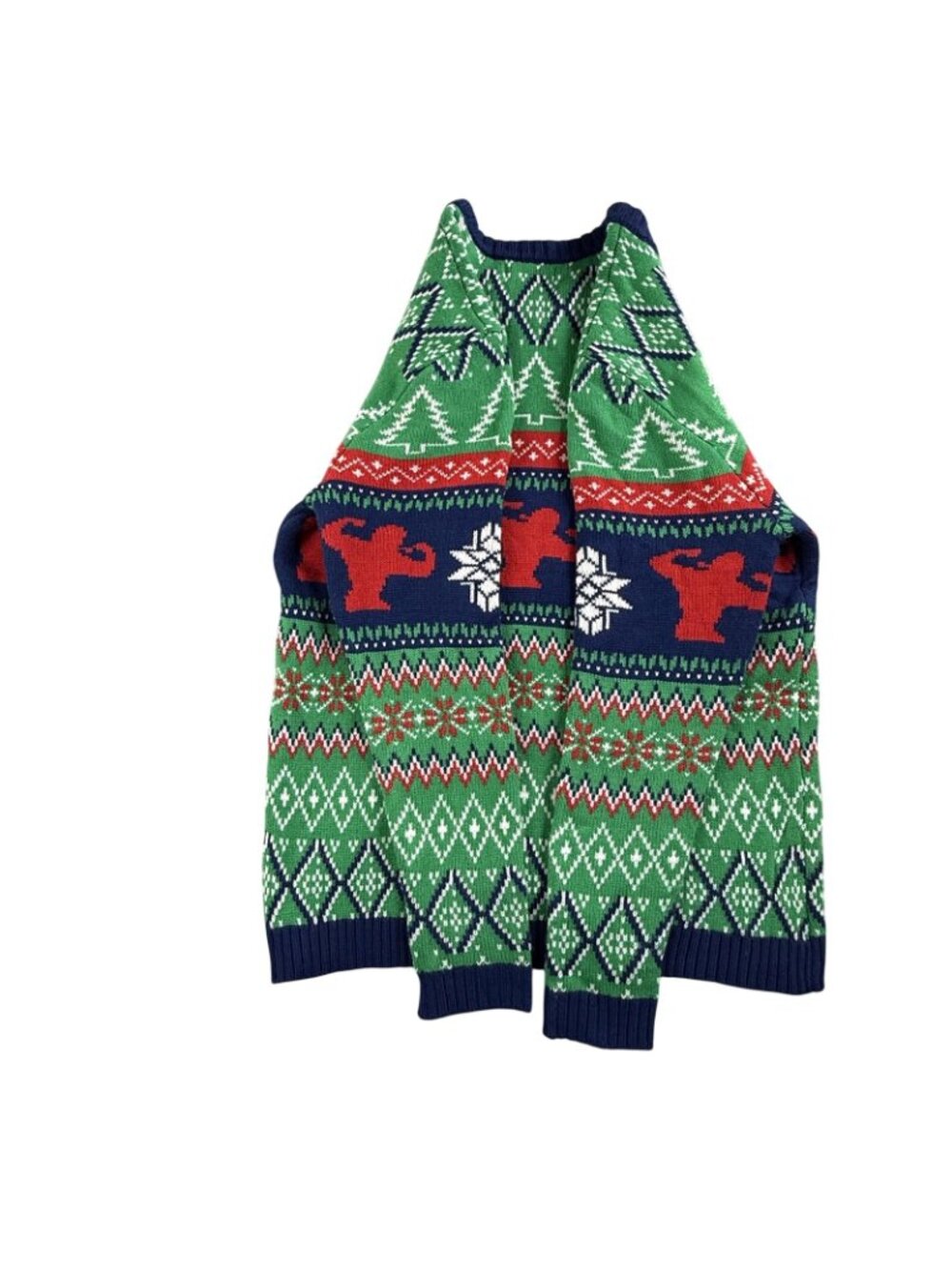 Christmas Sweater Mens Medium Green North Swole Santa Ugly Pullover Blizzard Bay - Picture 7 of 14